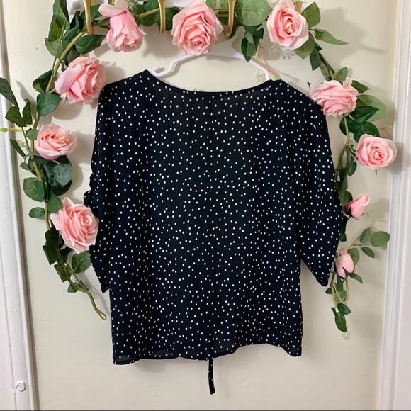 Polka Dot Ruched Front Top - Picture 2 of 3